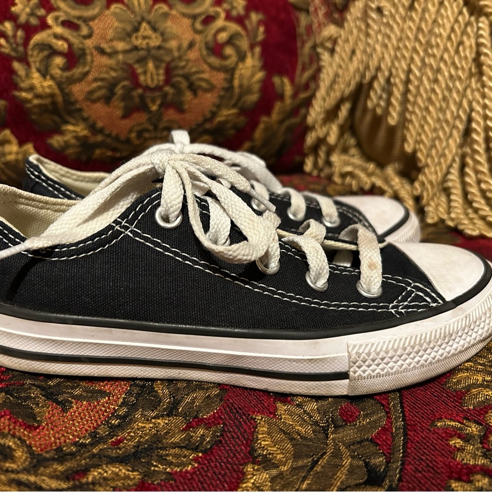 Converse All Stars Kids Black Sneakers, Size Youth 13